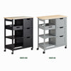 SoBuy FKW79-SCH Köksvagn med hjul – Elegant Serveringsvagn med 3 Lådor & Flyttbar Hylla, Svart, 68x38x85 cm