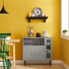 SoBuy Köksskåp Förvaringsskåp Sideboard Vitrinskåp Hall entrébord med hylla FSB82-HG