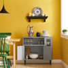 SoBuy Köksskåp Förvaringsskåp Sideboard Vitrinskåp Hall entrébord med hylla FSB82-HG