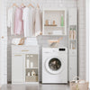 SoBuy Badrumsskåp med tvättkorger Badrumshylla med tvättsäck BZR66-W