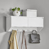 SoBuy Hatthylla, Vägghylla Klädhängare med 5 korgar och 4 krokar, FHK24-W