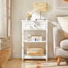 SoBuy Nattduksbord med 1 lådor och 2 hylder, Soffbord FBT46-W