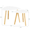 SoBuy FBT74-W Satsbord 2-delar – Modernt Vardagsrumsbord, Stort 55 cm & Litet 40 cm, Vitt