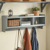 SoBuy Vägghylla Klädhängare med hyllor och 4 krokar FHK28-HG