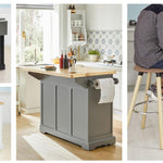 Fristående köksö, den robusta designen och de fyra hjulen gör att du lätt kan flytta runt rullbordet och använda det där du vill.