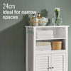 SoBuy BZR13-W Badrumsskåp – Smalt med 2 Hyllor och Stängt Fack, 60×90×26 cm | Vit