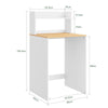 SoBuy BZR224-WN Tvättmaskinsenhet – Hylla över tvättmaskinen – Badrums-/tvättskåp med bänkskiva och säkerhetskanter – Vitt och naturligt trä – 66x60x127 cm
