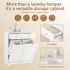 SoBuy BZR33-II-W Badrumsskåp med Tvättkorgar 78x38x90 cm – 2×45L Avtagbara Korgar, 2 Lådor, Fuktresistent MDF – Vit