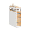 SoBuy BZR54-IV-WN Smalle Badkamerkast op Wielen – Compact Opbergmeubel met Lades & Achterplank – 65×23×82 cm, Wit
