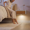 SoBuy FBT174-E-WN Vägghängd Nattduksbord med Rörelsesensor-Lampa, Trådlöst Nattduksbord med Svävande Design och Låda för Sovrum, Vardagsrum eller Hall, 40x29,8x15,6 cm, Vit Natur