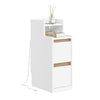 SoBuy FBT178-E-WN Smalt sängbord 22 cm med touch-lampa och Type-C-laddning sovrum, vit, 22 x 34 x 60 cm