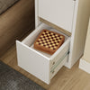 SoBuy FBT178-E-WN Smalt sängbord 22 cm med touch-lampa och Type-C-laddning sovrum, vit, 22 x 34 x 60 cm