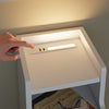 SoBuy FBT178-E-WN Smalt sängbord 22 cm med touch-lampa och Type-C-laddning sovrum, vit, 22 x 34 x 60 cm
