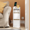 SoBuy FBT178-E-WN Smalt sängbord 22 cm med touch-lampa och Type-C-laddning sovrum, vit, 22 x 34 x 60 cm