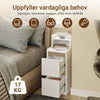 SoBuy FBT178-E-WN Smalt sängbord 22 cm med touch-lampa och Type-C-laddning sovrum, vit, 22 x 34 x 60 cm