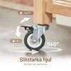 SoBuy FKW24-II-N Köksvagn i Heveaträ med 2 Lådor och 2 Hyllor – Rullbar Köksö 80×40×90 cm, Natur