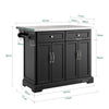 SoBuy FKW71-II-SCH Köksö på hjul 115x92x(46–71) cm – Utdragbar Arbetsyta +25 cm, 2 Lådor, 360° Hjul, 100 kg – Svart