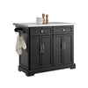 SoBuy FKW71-II-SCH Köksö på hjul 115x92x(46–71) cm – Utdragbar Arbetsyta +25 cm, 2 Lådor, 360° Hjul, 100 kg – Svart
