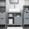 SoBuy, Tvättställsunderskåp med 2 dörrar, grå, FRG128-SG