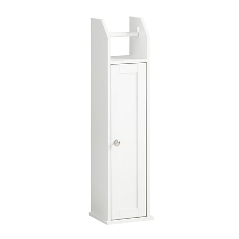 SoBuy Toalettrullehållare med 1 dörr Badrumsskåp golvstående FRG135-W