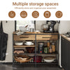 SoBuy FSB85-PF Industriell Köksbänk med 2 Lådor, 4 Öppna Hyllor och Vinställ, 120 × 45 × 91 cm – Brun
