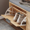 SoBuy FSR211-N shoe bench with seat for large shoes EU 47 - shoe cabinet with bench narrow - hall, small apartments, wooden look 100x24x50 cm