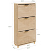 SoBuy FSR213-N smal skoskåp - skoskåp i trä 24 cm brett, stor kapacitet för skor upp till storlek 47, nordisk design, idealisk för hall, entré, familj, färg trä, mått 60x24x120 cm