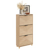 SoBuy FSR213-N smal skoskåp - skoskåp i trä 24 cm brett, stor kapacitet för skor upp till storlek 47, nordisk design, idealisk för hall, entré, familj, färg trä, mått 60x24x120 cm