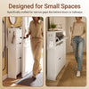 SoBuy FSR220-W Skoställ, skoskåp, smalt 24 cm – nordisk design – fällbart skåp, 12 par + 3 sidor för hall, entré, liten lägenhet, vuxna, vit, 84 × 24 × 122 cm