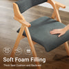 SoBuy FST98-SGx2 Set med 2 hopfällbara stolar i massivt bokträ med avtagbar dyna, 150 kg belastning – Matstolar för kök och vardagsrum, mörkgrå