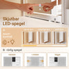 SoBuy FWT114-E-W Toalettbord med LED-Belysning och Laddningsstation – 5 Lådor, Spegel och Pall, 120×40×127 cm | Vit