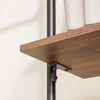 SoBuy KLS19-SCH Väggmonterad klädstång med 4 hängstänger + 4 MDF-hyllor, öppen garderob, lastkapacitet 120 kg för sovrum, 265x48x220 cm, industriell svart