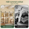 SoBuy KLS19-SCH Väggmonterad klädstång med 4 hängstänger + 4 MDF-hyllor, öppen garderob, lastkapacitet 120 kg för sovrum, 265x48x220 cm, industriell svart