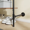 SoBuy KLS20-SCH Kompakt Väggklädställ med 2 MDF-Hyllor, Klädställ på Väggen, Bärkapacitet 45 kg, Industrisvart, 91,5x48x220 cm