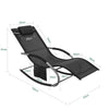 SoBuy OGS28-SCHx2 Gungstol för Utomhusbruk i Set om 2 – Textilene, 150 kg, 63×150×87 cm | Svart