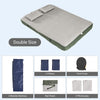 SoBuy OGS32-II-L-HG-P01 Luftmadrass med pump dubbelsäng sovmatta campingmadrass resemadrass luftmadrass camping för två, camping mattress grå 191 x 22 x 137 cm