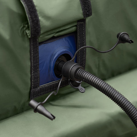 SoBuy Hopfällbart 4-i-1 Campingtält med Upphöjd Bädd för 2 Personer – Inkluderar Alusäng, Sovsäck, Luftmadrass & Bärväska – Maxvikt 180 kg – Grön | OGS61-L-GR