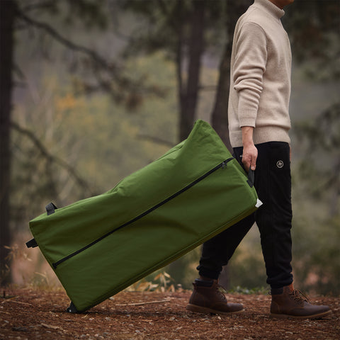 SoBuy Hopfällbart 4-i-1 Campingtält med Upphöjd Bädd för 2 Personer – Inkluderar Alusäng, Sovsäck, Luftmadrass & Bärväska – Maxvikt 180 kg – Grön | OGS61-L-GR