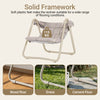 SoBuy OGS62-MI Hängestol Hängesessel Outdoor Gungstol Utomhus Möbler Set Balkongmöbler Trädgårdssäng Solstol Liegestol Hängmatta Gungstol Sittsäck Beige 108x163x126 cm