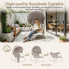 SoBuy OGS62-MI Hängestol Hängesessel Outdoor Gungstol Utomhus Möbler Set Balkongmöbler Trädgårdssäng Solstol Liegestol Hängmatta Gungstol Sittsäck Beige 108x163x126 cm