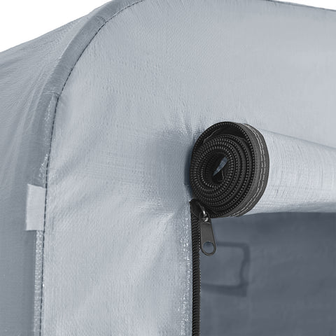 SoBuy Väderbeständig presenning för cykelgarage/utrustningsskjul – UV-skydd, regnskydd, utomhuspresenning för trädgård, terrass, silver, 159 x 219 x 165 cm SDA11-SIL