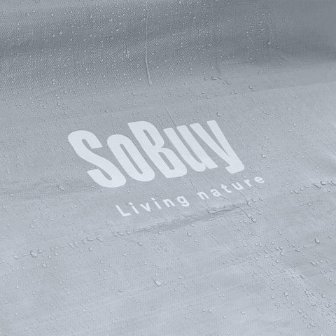 SoBuy Väderbeständig presenning för cykelgarage/utrustningsskjul – UV-skydd, regnskydd, utomhuspresenning för trädgård, terrass, silver, 159 x 219 x 165 cm SDA11-SIL