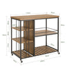 SoBuy SVW18-II-F Köksvagn på Hjul med Skyddskanter och Låsbara Hjul – Serveringsvagn 110×45×92 cm, Industriell Stil