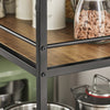 SoBuy SVW18-II-F Köksvagn på Hjul med Skyddskanter och Låsbara Hjul – Serveringsvagn 110×45×92 cm, Industriell Stil