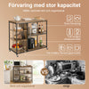 SoBuy SVW18-II-F Köksvagn på Hjul med Skyddskanter och Låsbara Hjul – Serveringsvagn 110×45×92 cm, Industriell Stil