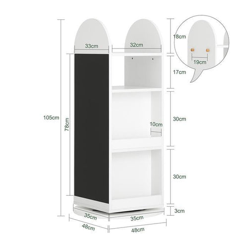 SoBuy 360 graders roterande bokhylla förvaring hylla KMB64-W