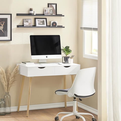 SoBuy Skrivbord med 2 lådor Datorbord Laptopbord FWT40-WN