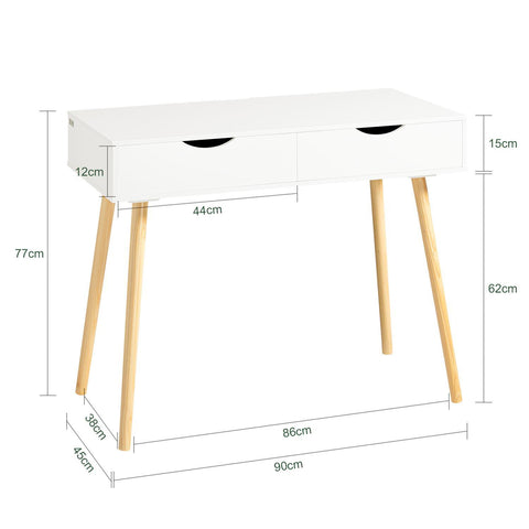 SoBuy Skrivbord med 2 lådor Datorbord Laptopbord FWT40-WN