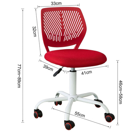 SoBuy, Snurrfåtölj, höjdjusterbart Skrivbordsstol, Kontorsstol, röd, FST64-R