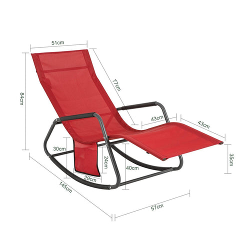 Pre-sale SoBuy Solsäng med förvaringsväska Gungstol för trädgården OGS47-R